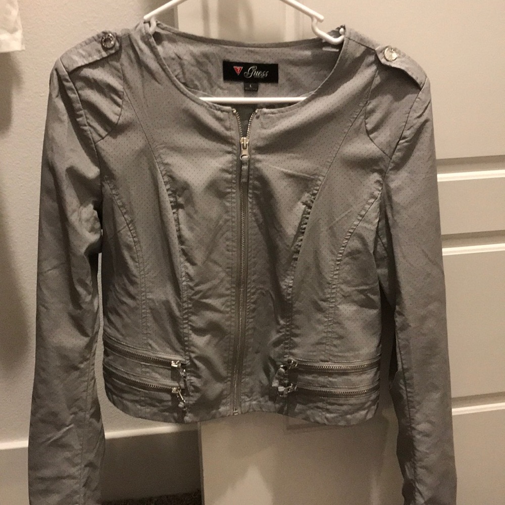 Light gray Guess leather jacket